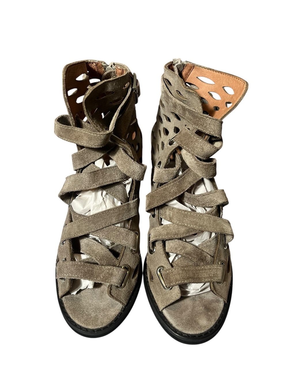 Jeffrey Campbell Ibiza Last Gladiator Sandals Mismatch Size 8‎ & 9 Suede